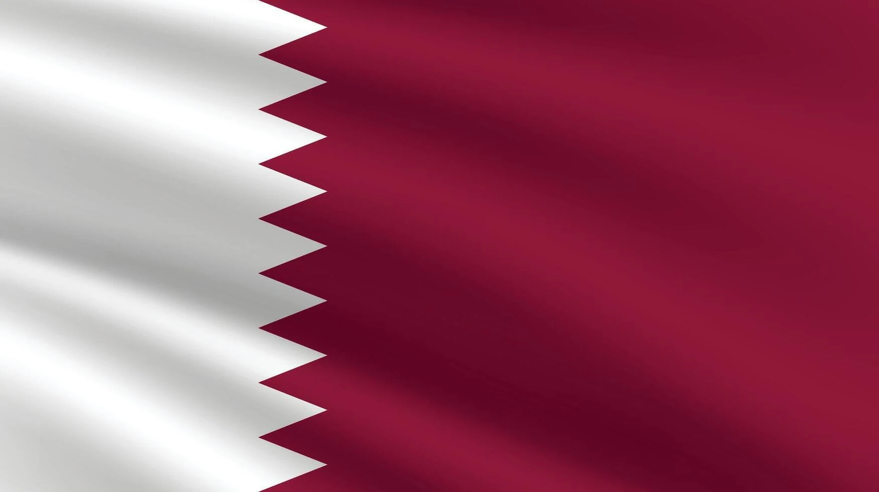 The flag of Qatar.